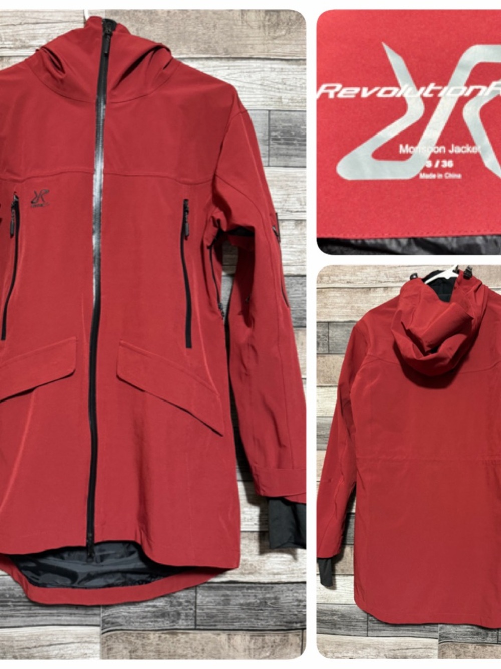 Revolution Race Monsoon Jacket Women’s S Red Full Zip Hooded